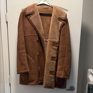 Custom Lamb Shearling Suede Double Breasted Coat